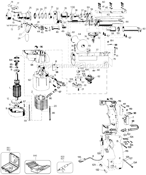 Page A Diagram and Parts List for 5043-09 Type 3 Black and Decker Hammer Drill